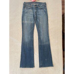 7 For All Mankind Womens Y2K Flare Jeans Size 27 Actual 30Wx32.5L Blue Denim